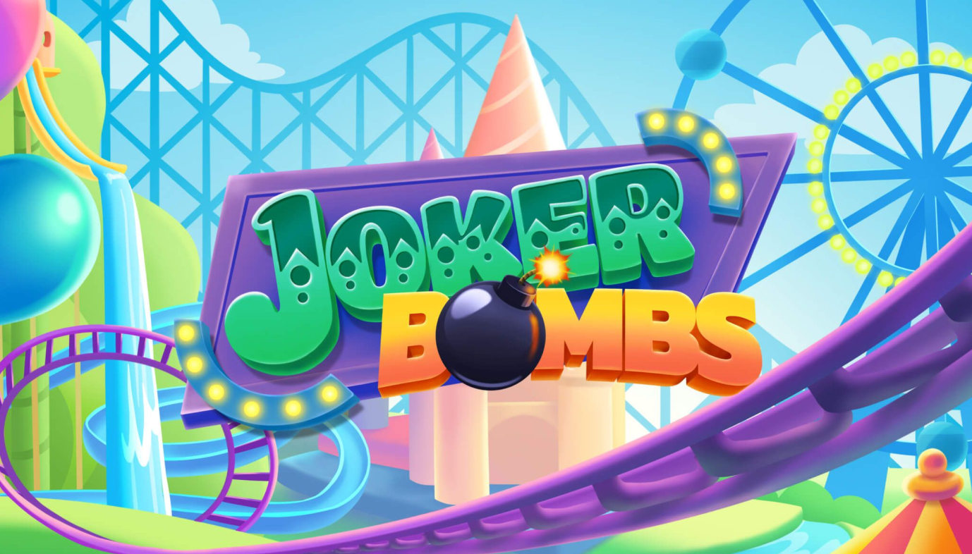 Joker Bomb -pelin kuva, jossa näkyy joker-hahmo ja räjähdysmäiset elementit.