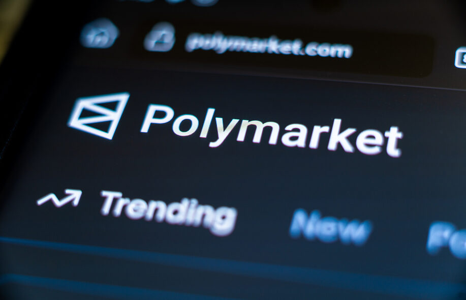 Polymarket ennustemarkkina auki tietokoneella