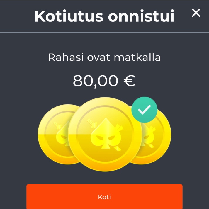 Rahapelisanomat testaaja on tehnyt 80 euron kotiutuksen Ninja Casinolta. Kasino kertoo rahojen olevan matkalla.