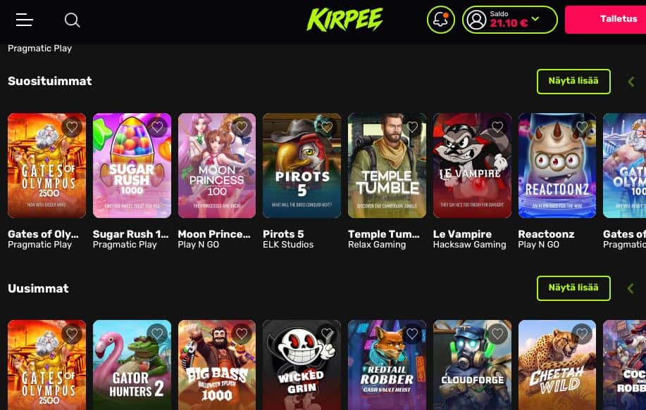 Kirpee etusivu rahapelisanomat