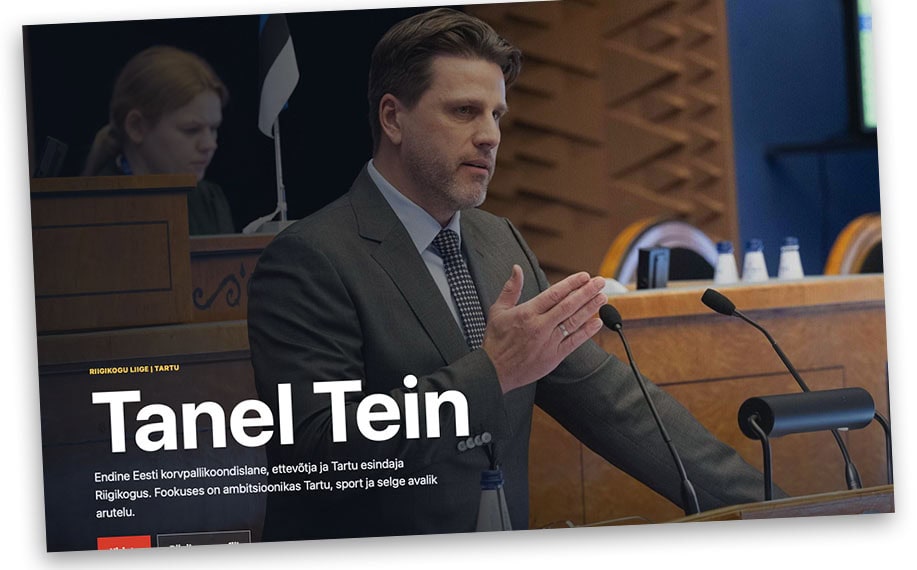Kuvassa Virolainen kansanedustaja Tanel Tein.