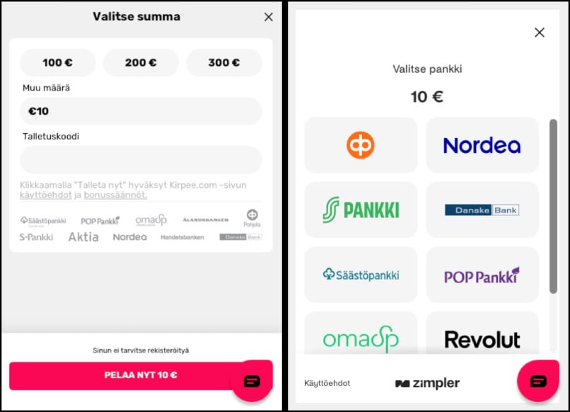 kirpee talletusprosessi rahapelisanomat
