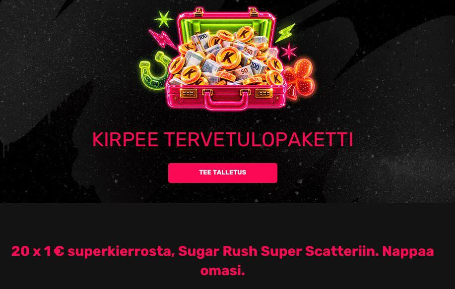 kirpee tervetulopaketti rahapelisanomat