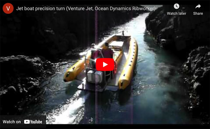 Jet RIB Boat Precision Turn (Venture Jet, Ocean Dynamics Ribworker) Jet RIB boat precision turn @ RIBs ONLY - Home of the Rigid Inflatable Boat