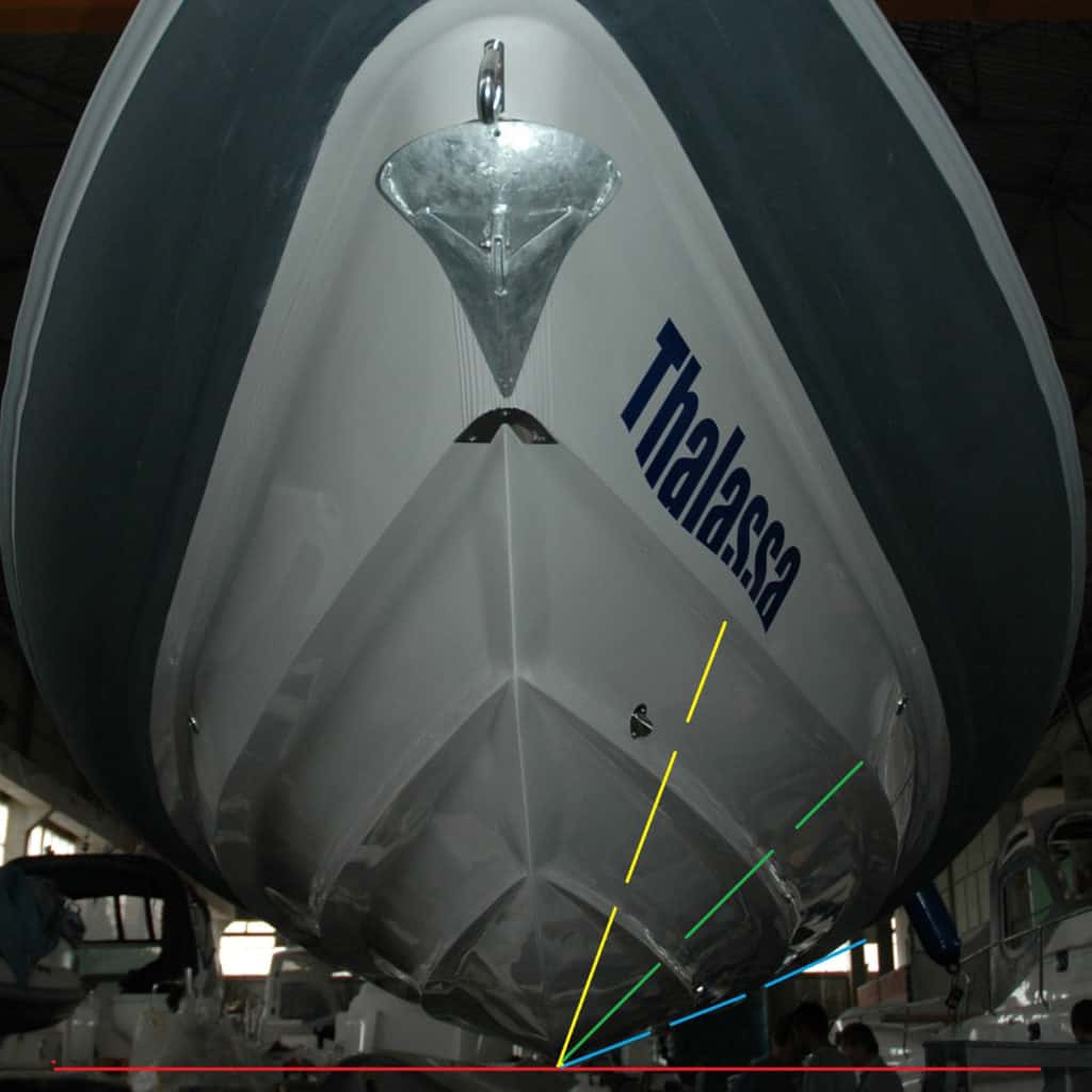 How to Buy a Rigid Inflatable Boat (RIB) : 10 Thoughts The variable dead rise: sharp at the bow, moderate at the transom at the rear of the RIB @ RIBs ONLY - Home of the Rigid Inflatable Boat