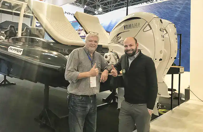 Alex Düsseldorf 2019 Alex (right) - Düsseldorf 2019 - Skipper hull architect and designer @ RIBs ONLY - Home of the Rigid Inflatable Boat