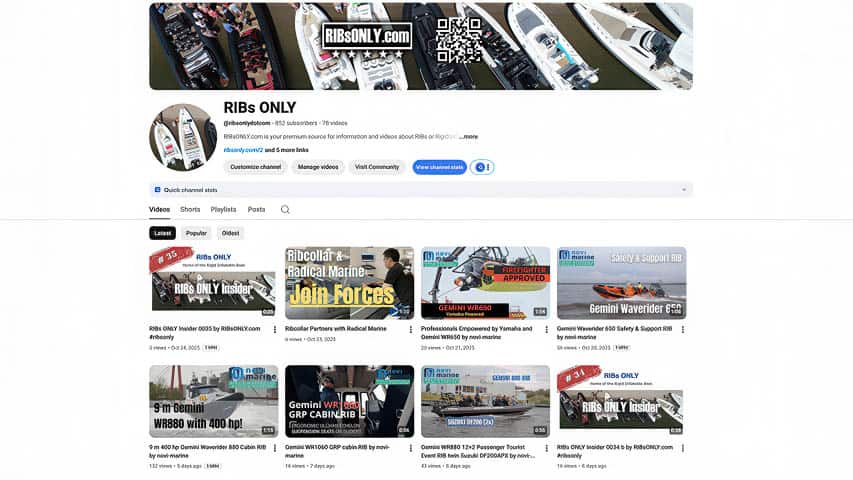 New Videos on the YouTube RIBs ONLY Channel New Videos on the Youtube RIBs ONLY Channel @ RIBs ONLY - Home of the Rigid Inflatable Boat