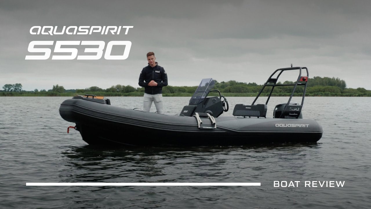 Explore the Aquaspirit S530 RIB Design Video Thumbnail: S530 Premium aluminium RIB review | Space, control and 100HP Suzuki performance