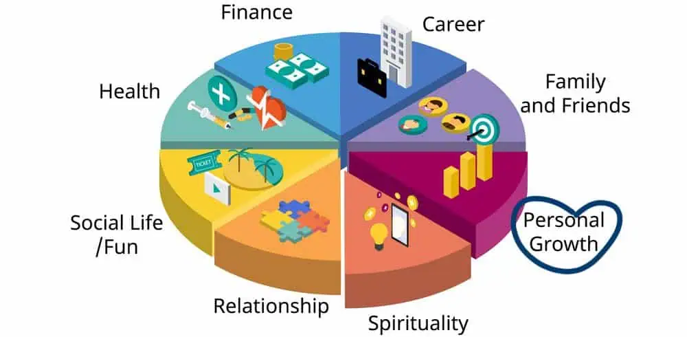 A diagram of the Wheel of Life coaching concept