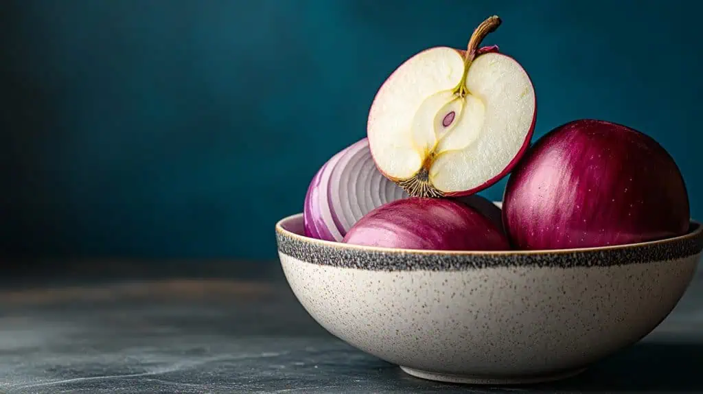 Onion apple A bowl of red onions and apples