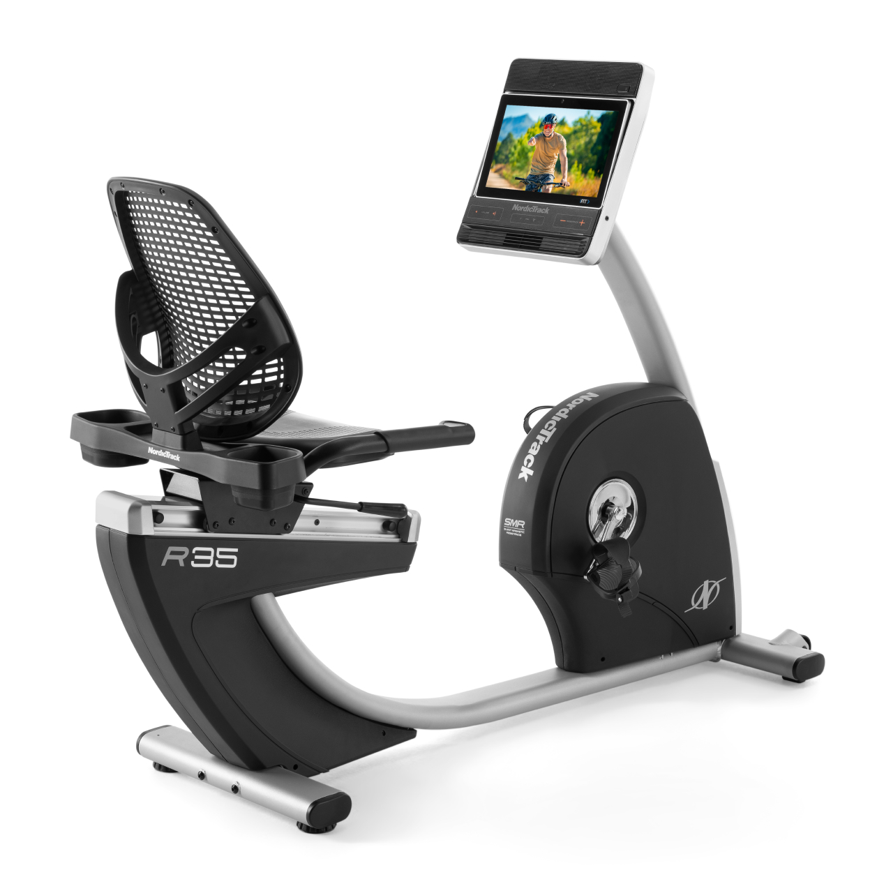 NordicTrack Commercial R35 recumbent exercise bike with 14-inch touchscreen