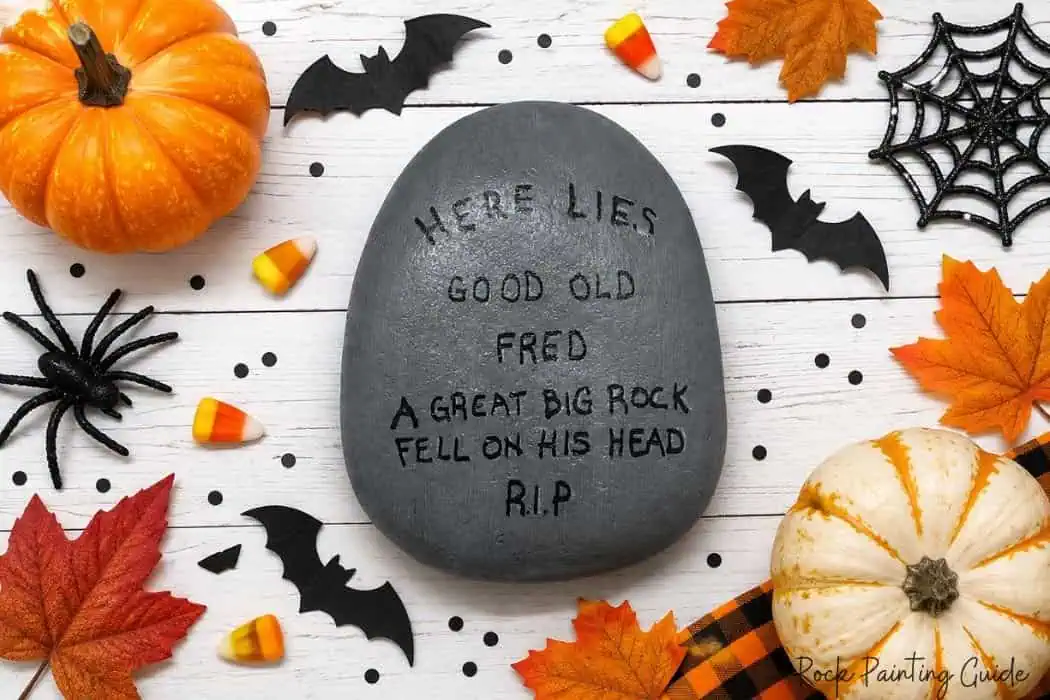 8 Easy Halloween Rock Painting Ideas for Kids 10 gravestone painted rock