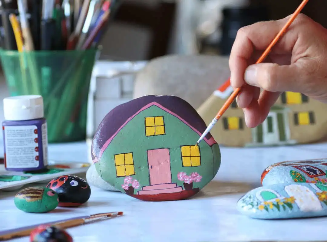 Complete Guide: How to Paint Rocks, Tips & Tricks, and Ideas to Try 7 house painted stone