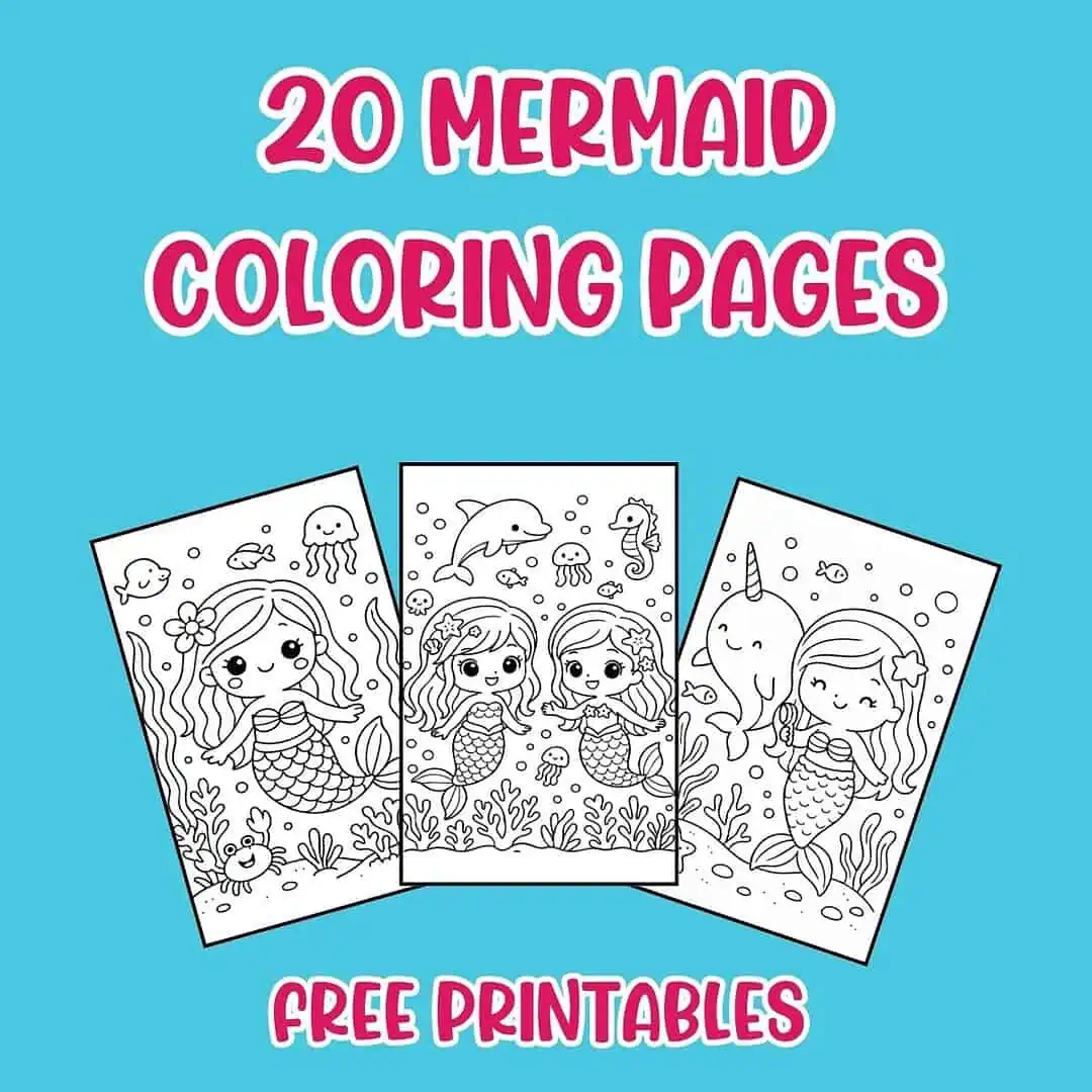 20 Free Princess Mermaid Coloring Pages for Kids 3 princess mermaid coloring pages graphic
