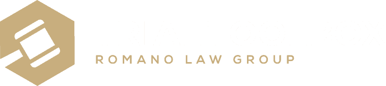 Trial Toolbox Romano Law Group logo with legal services branding.