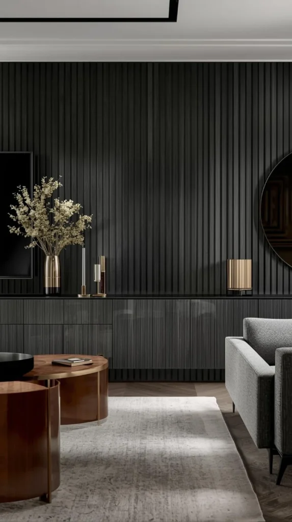 the cabinet stained black