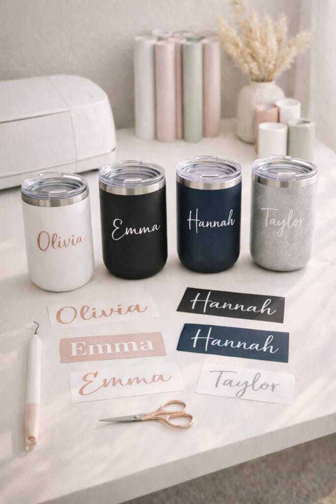 personalized tumblers and custom name decals