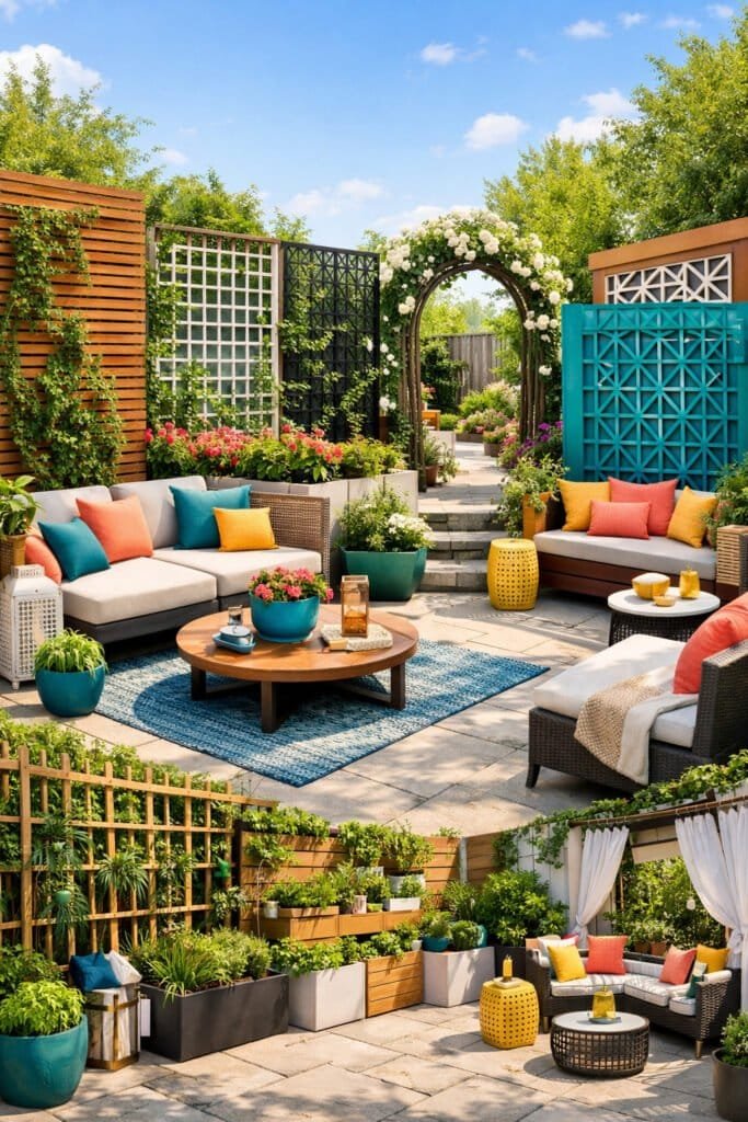 Bright and colorful outdoor retreat