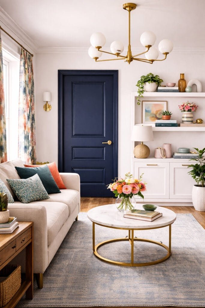 Bright and stylish living room interior
