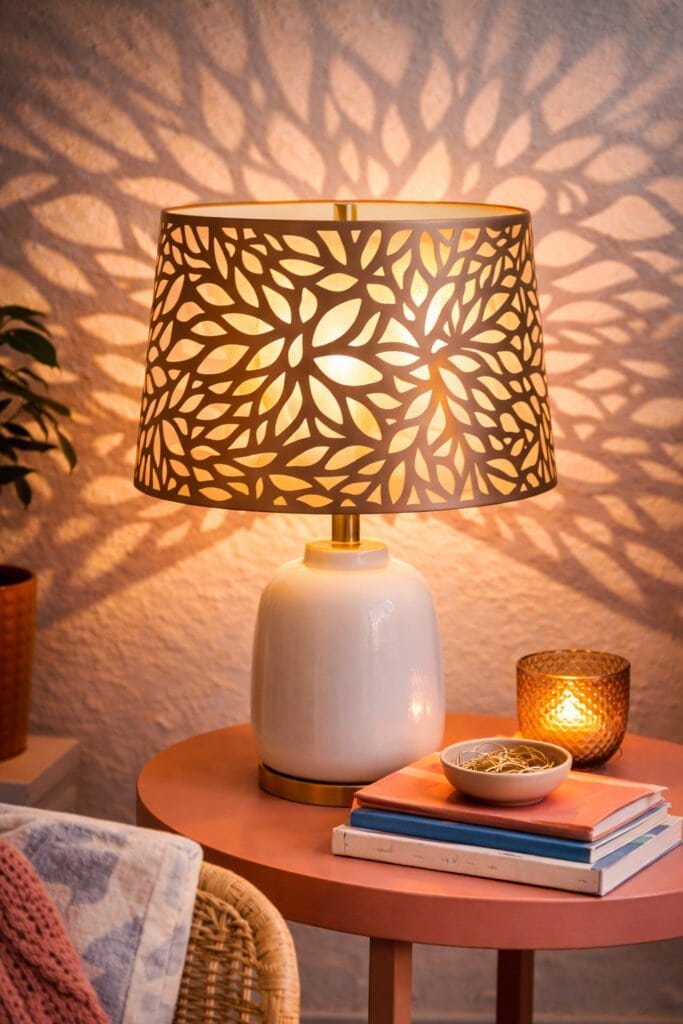 Geometric shadows from elegant lamp