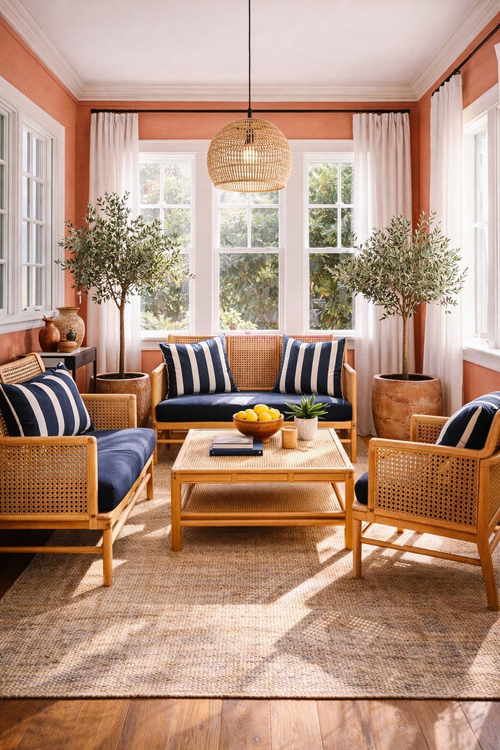 Warm Mediterranean sunroom retreat