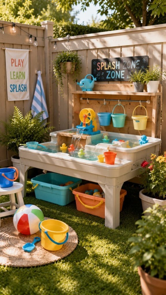Backyard splash zone play area