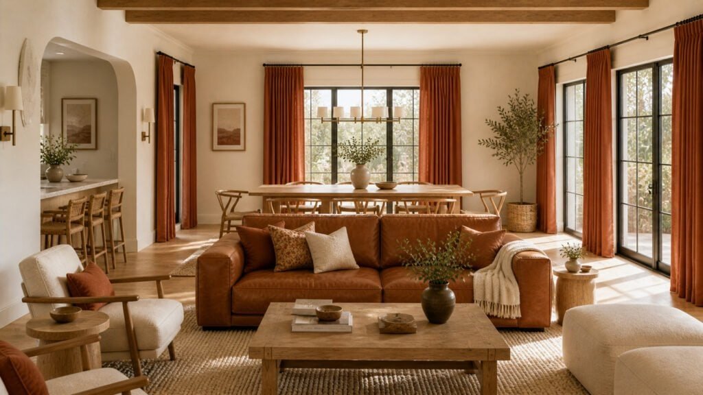 Bright Mediterranean farmhouse living space - Title