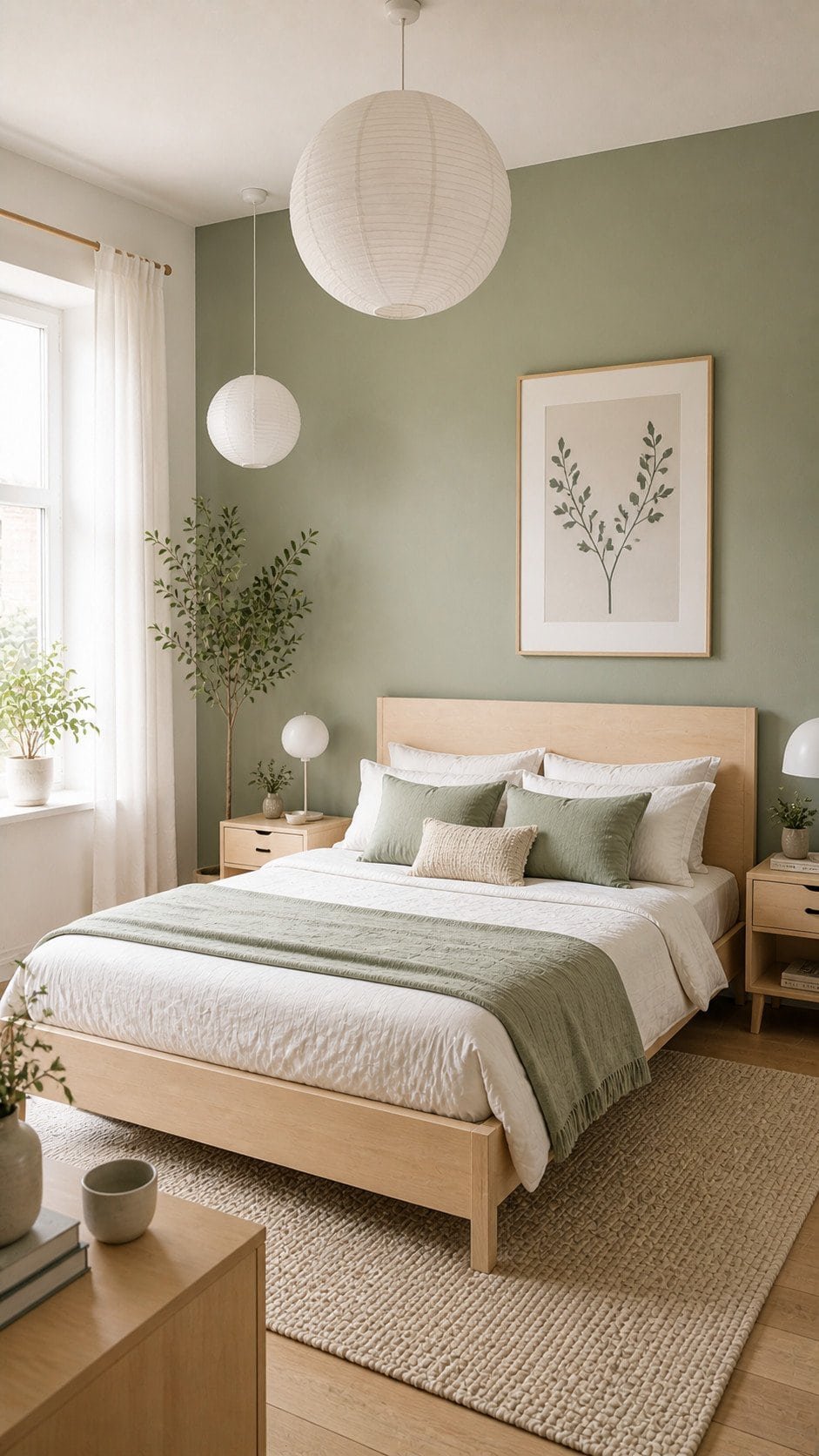 Bright minimalist Scandinavian bedroom retreat