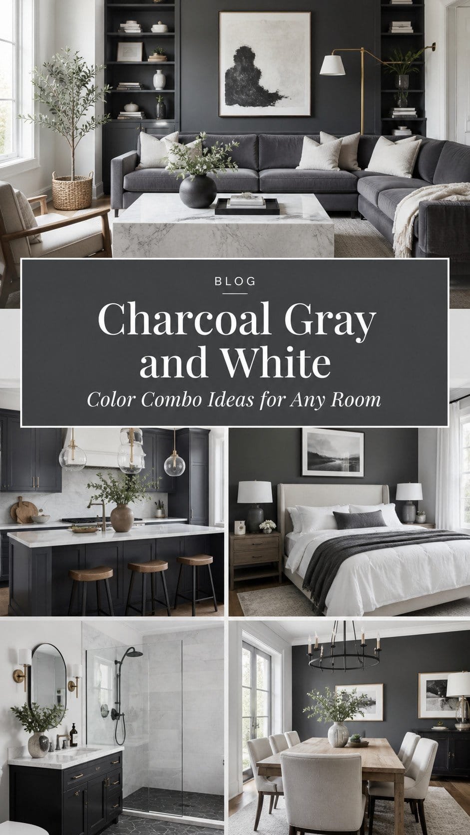 Charcoal gray and white design ideas