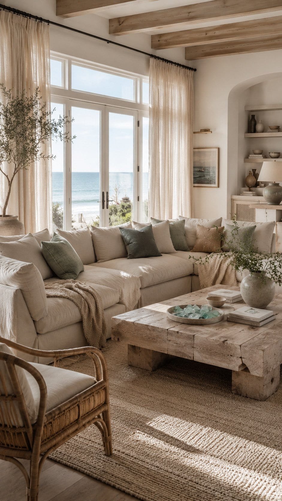 Coastal living room with ocean view