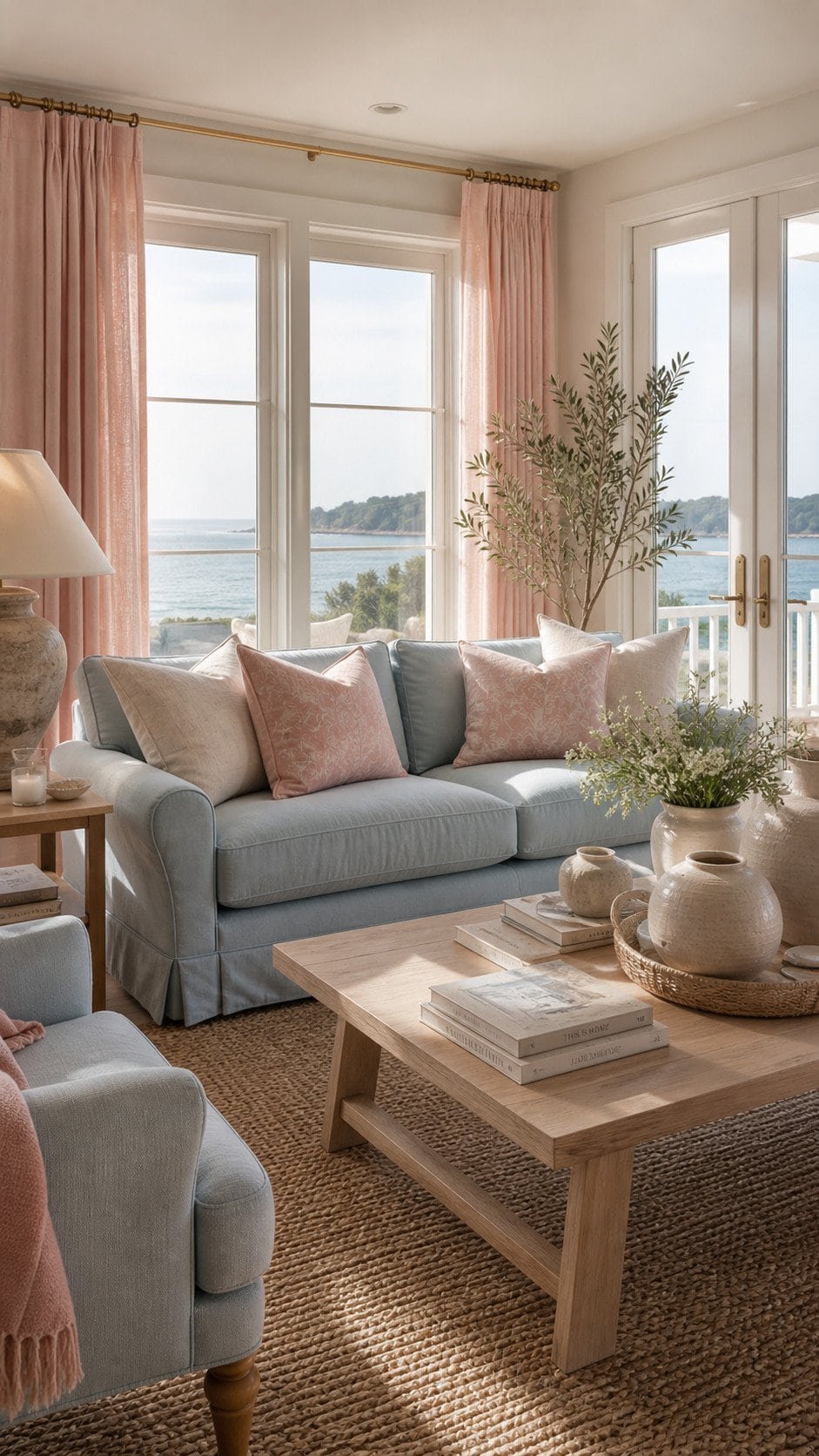 Coastal serenity in soft pastels