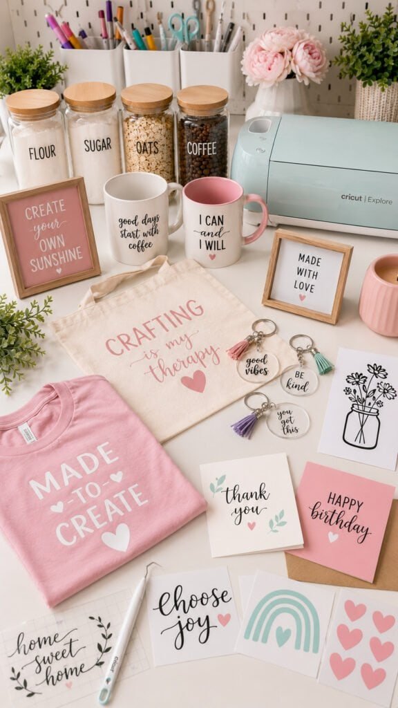 Collection of beginner Cricut projects 