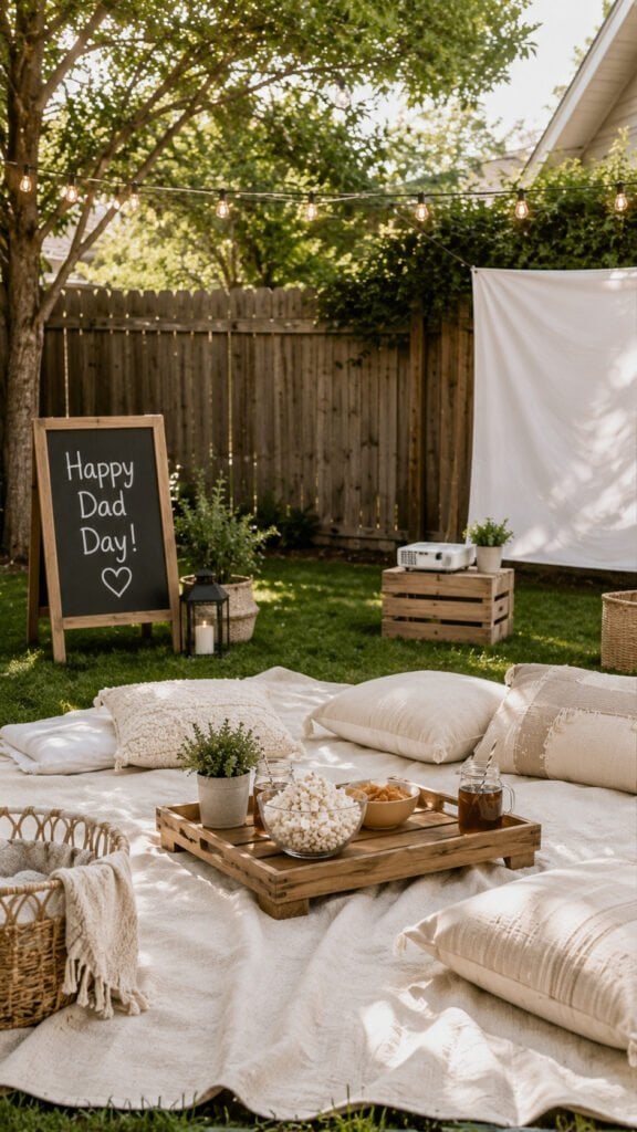 Cozy backyard picnic for Dad