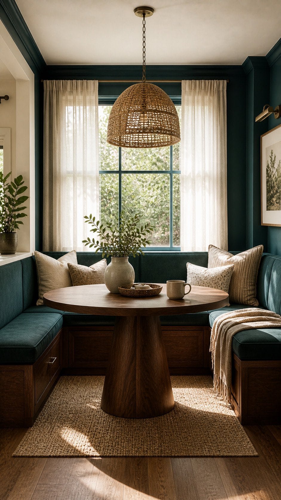 Cozy breakfast nook with natural light