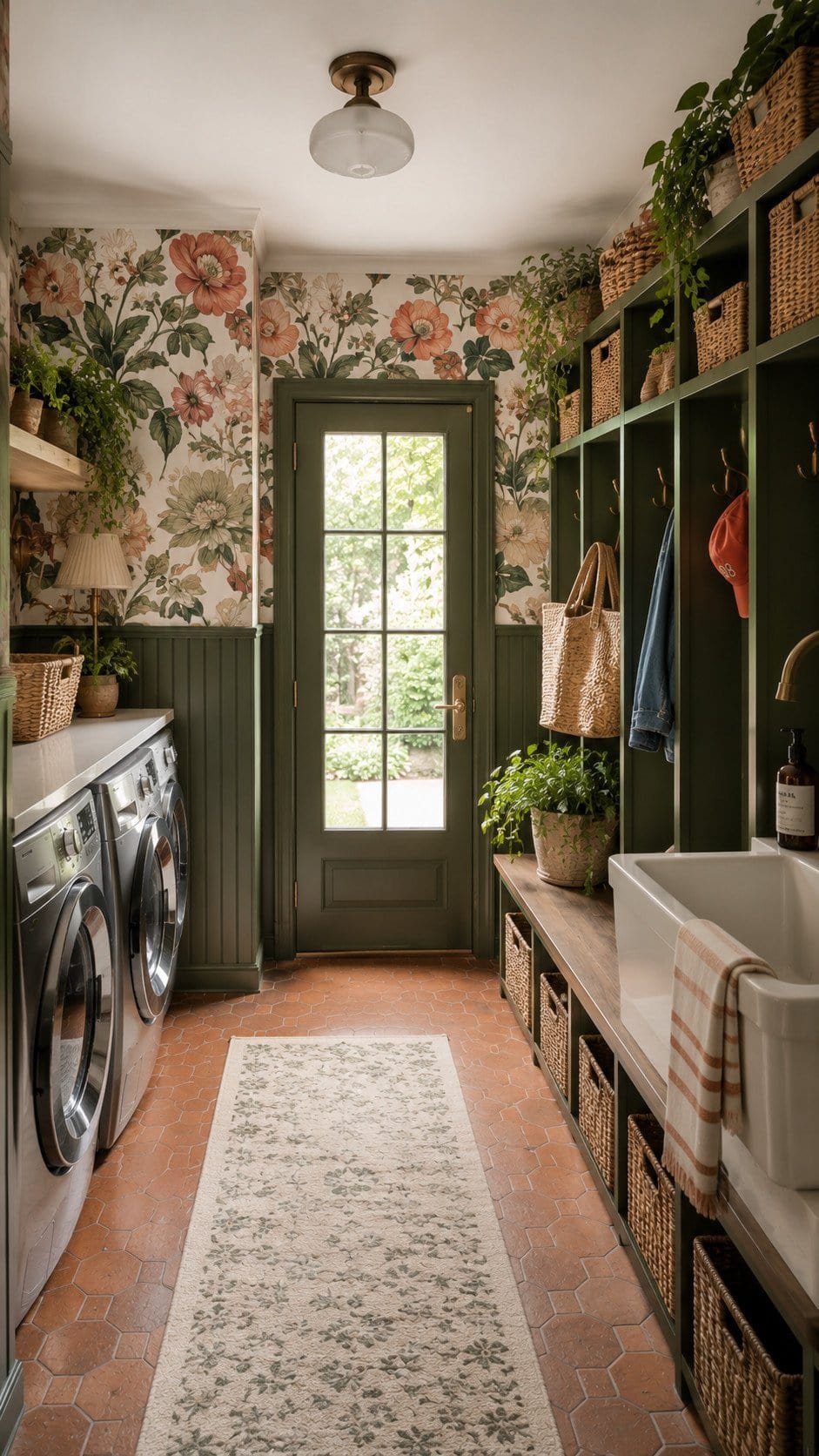 Cozy cottage laundry and mudroom character