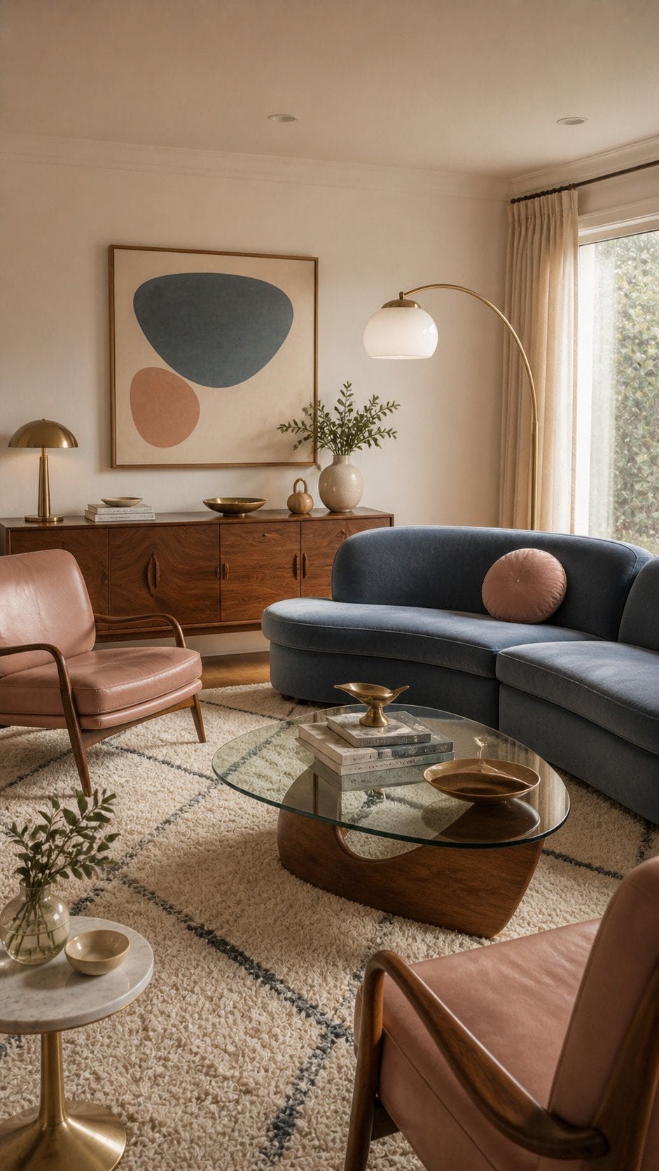 Cozy mid-century modern lounge interior