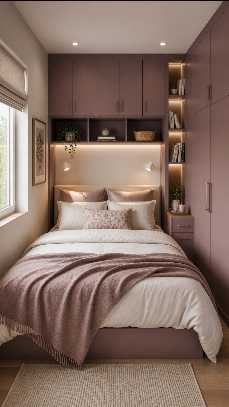 Cozy modern bedroom with warm accents