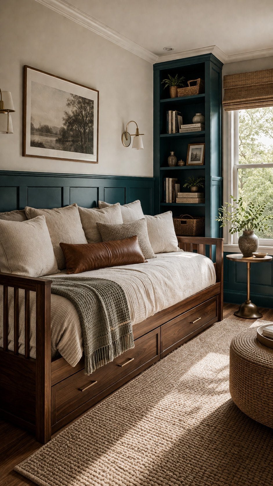 Cozy modern rustic bedroom interior