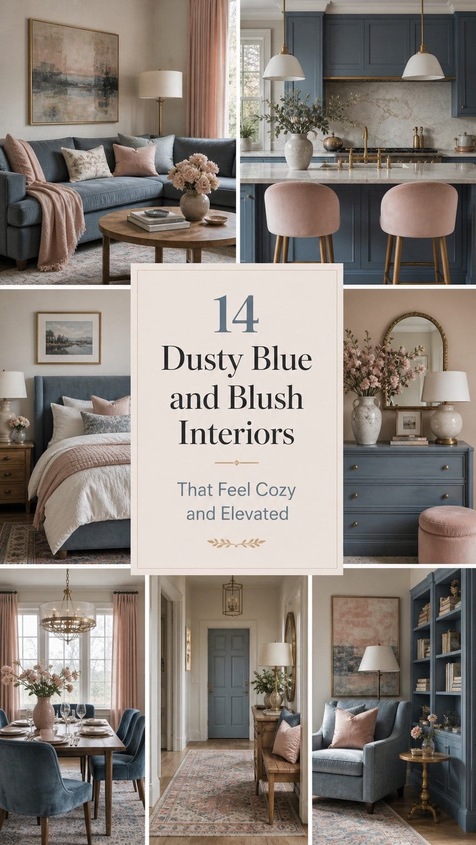 Dusty blue and blush interiors - title