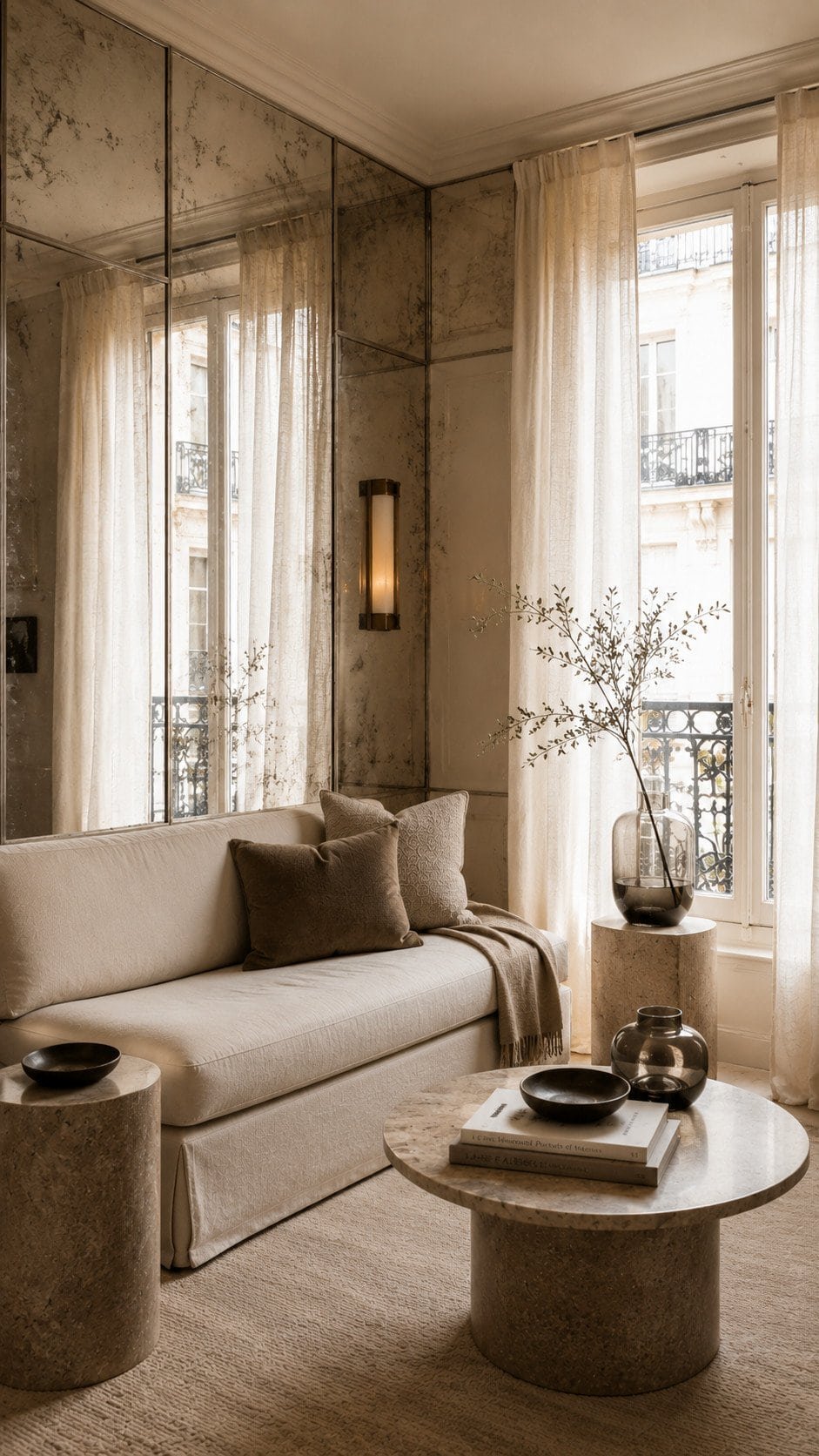 Elegant Parisian-inspired living room design
