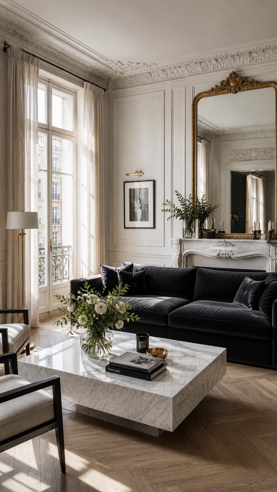 Elegant Parisian living room interior