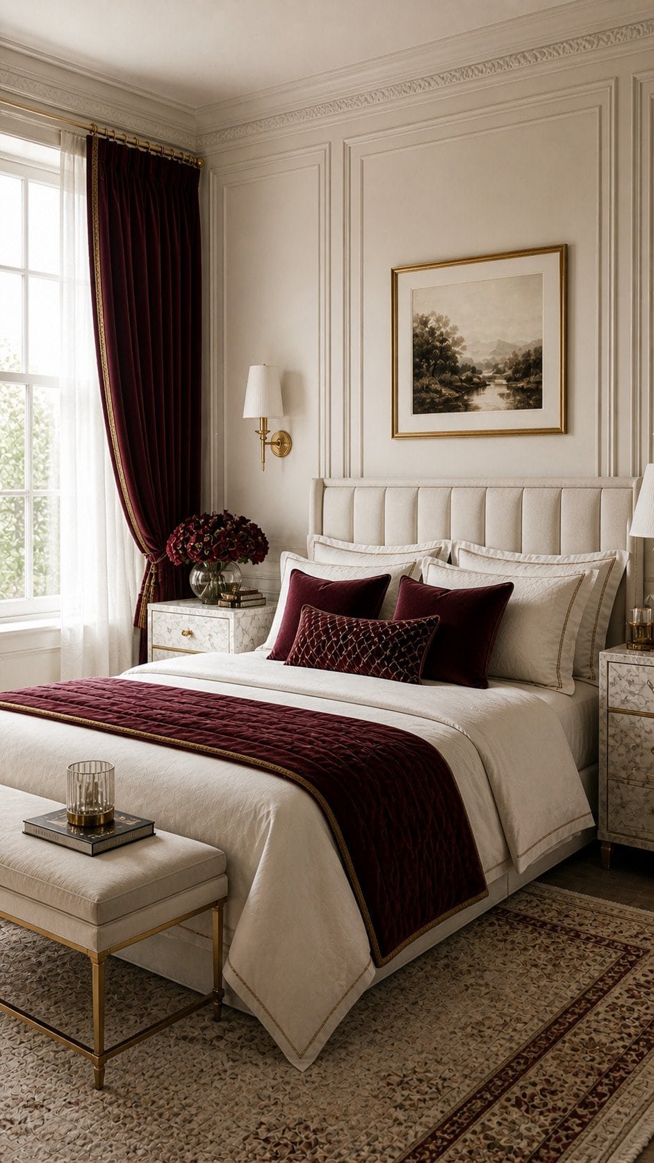 Elegant classic bedroom with luxury accents