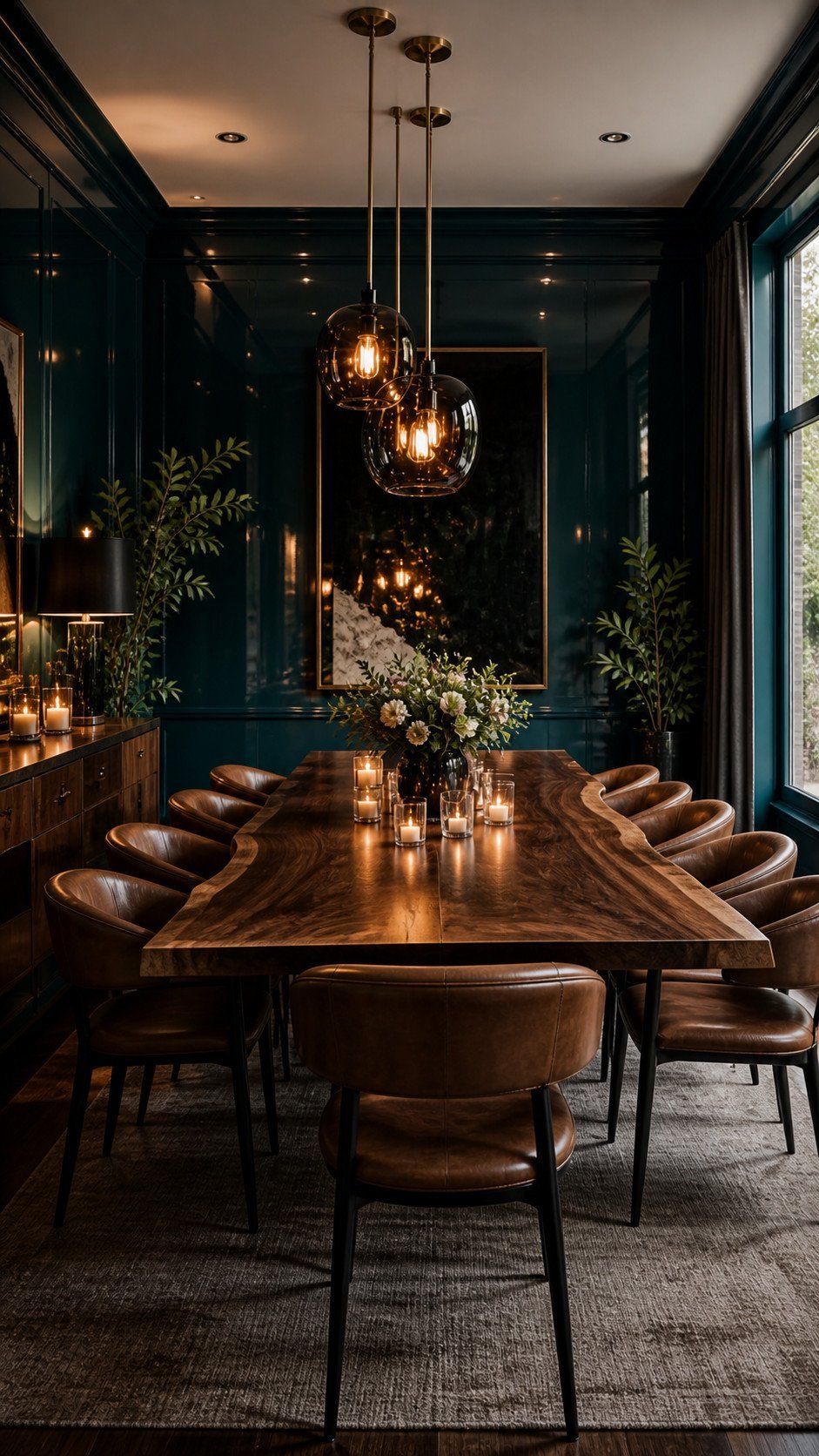 Elegant contemporary dining room ambiance
