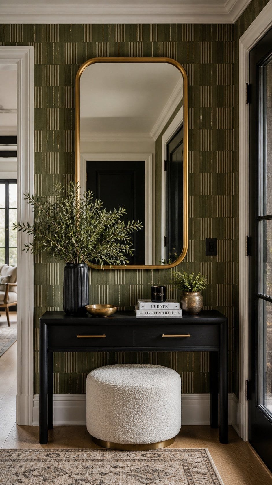 Elegant entryway with modern accents