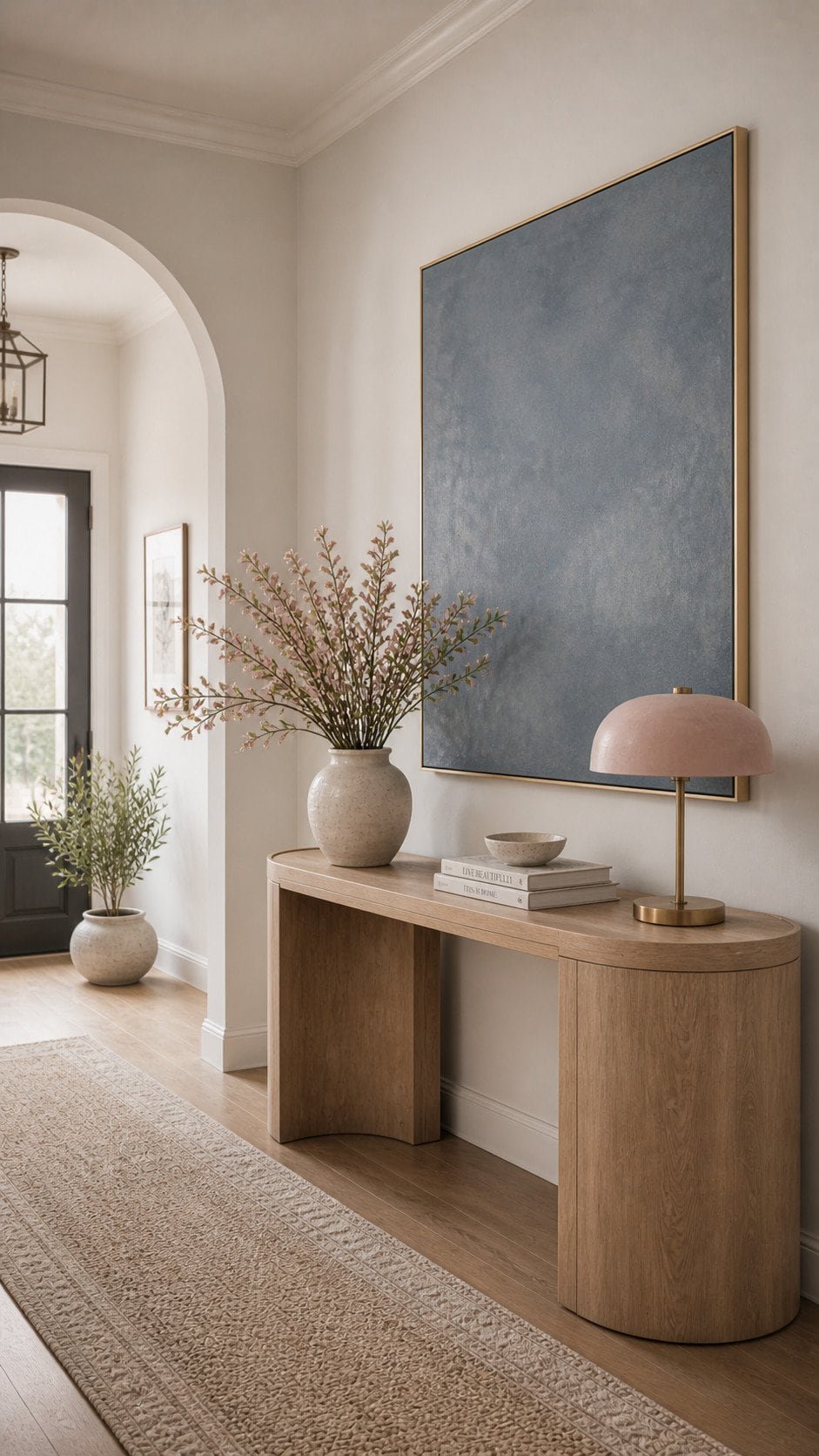 Elegant minimalist foyer with natural light