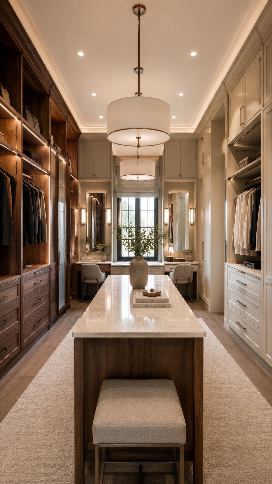 Elegant modern walk-in closet design
