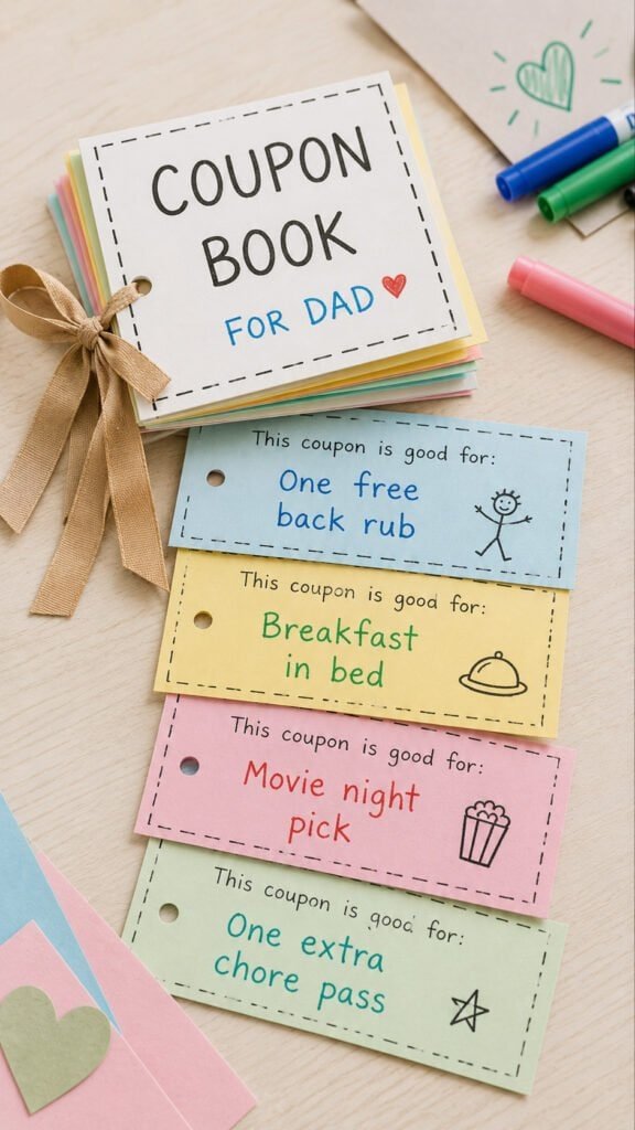 Handmade coupon book for dad
