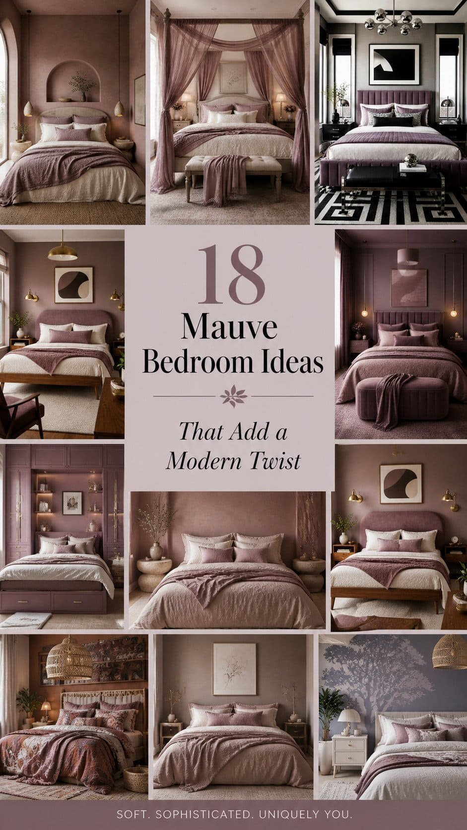 Cozy modern mauve bedroom sanctuary -title
