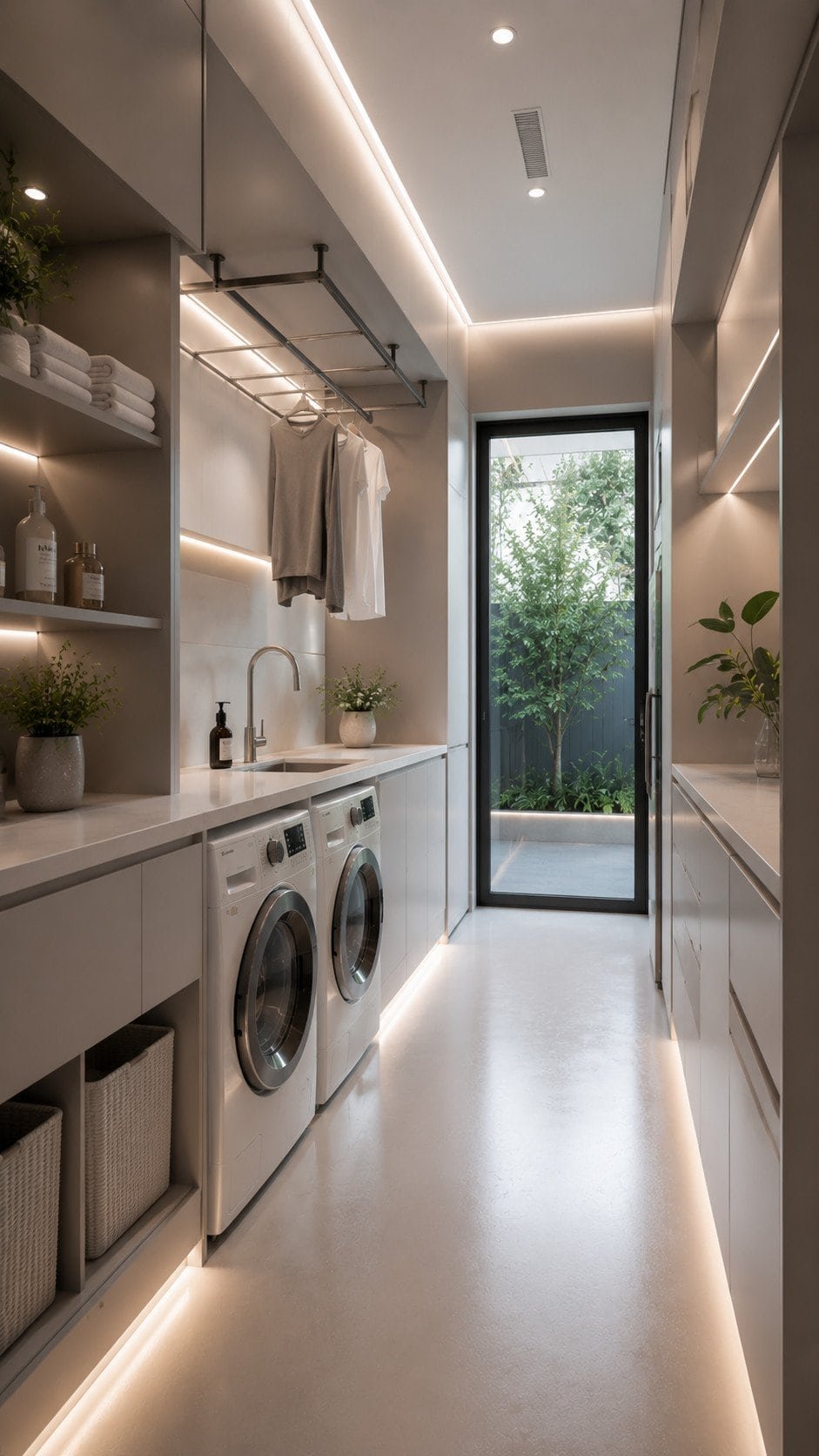 Minimalist laundry room with sleek design