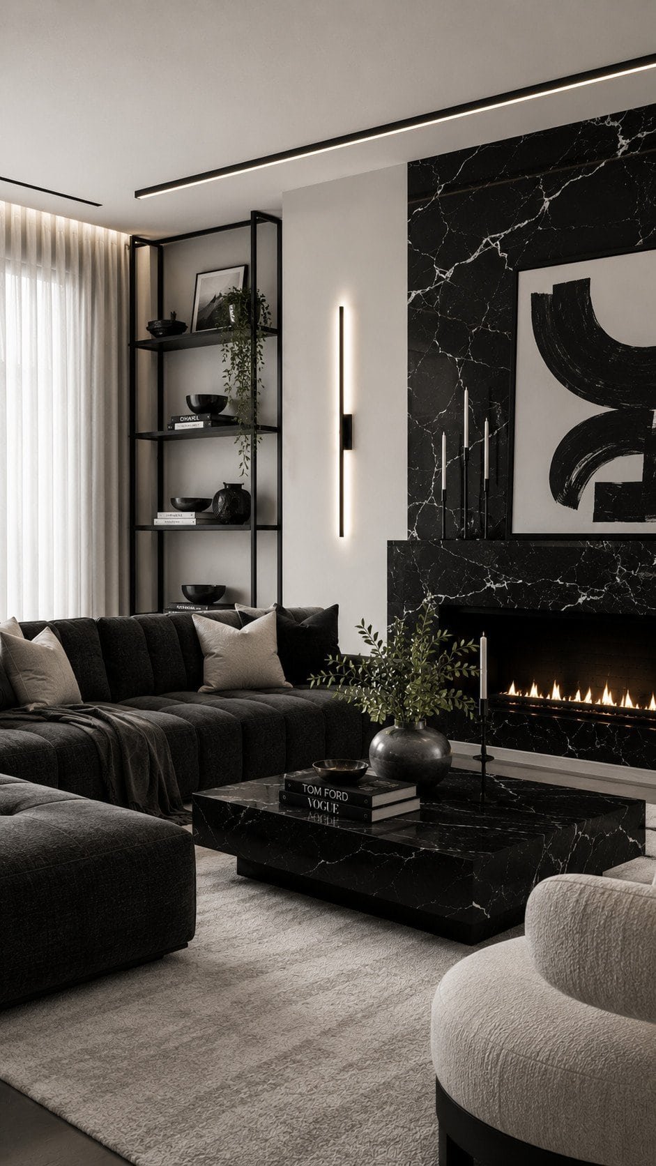 Modern minimalist luxe living room
